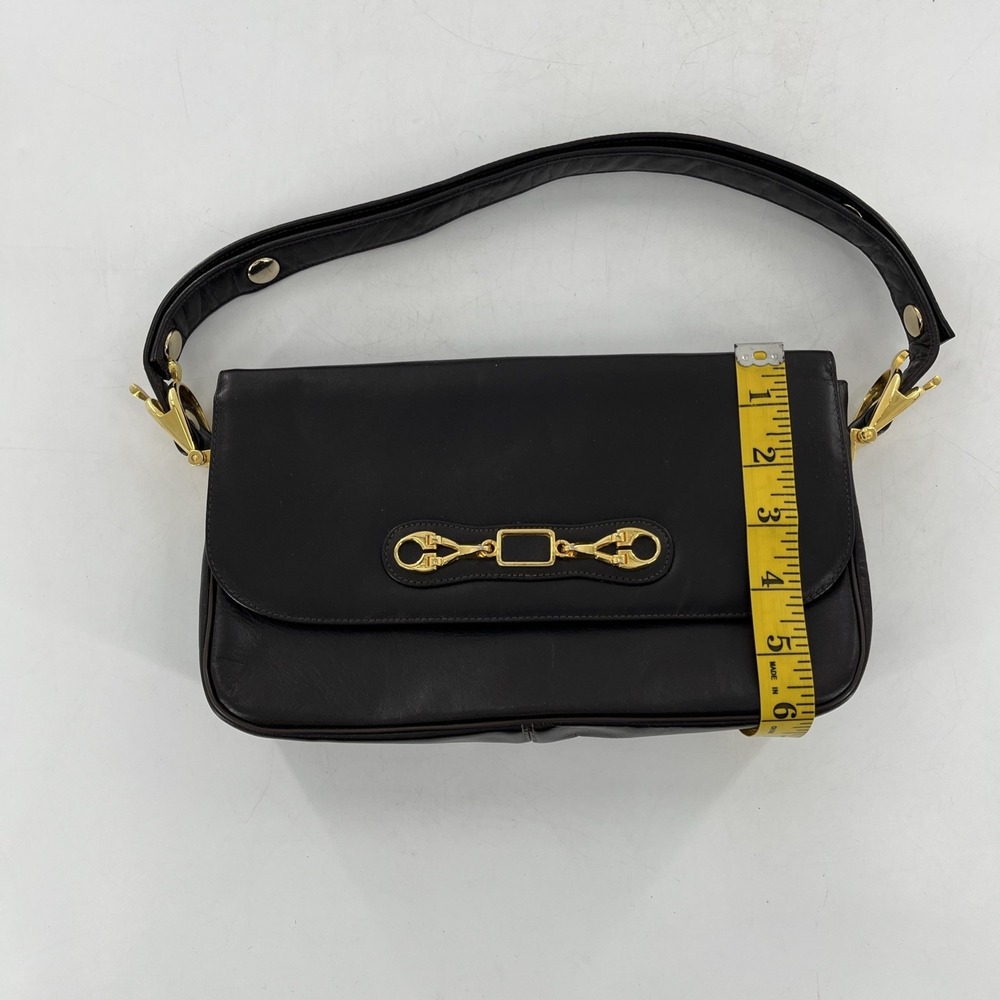 Vintage MCM Susan Gail Leather Shoulder Bag Rare Gold Spur Accents Quiet Luxury - Picture 11 of 16